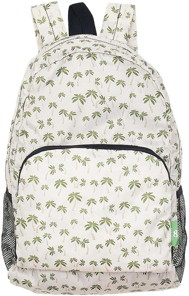 ECO CHIC Hiking Lightweight Packable Backpack - Foldable Daypack for Travel & Hiking & Outdoor Adventures - Waterproof Backpack from Recycled Materials (Palm Tree Beige)