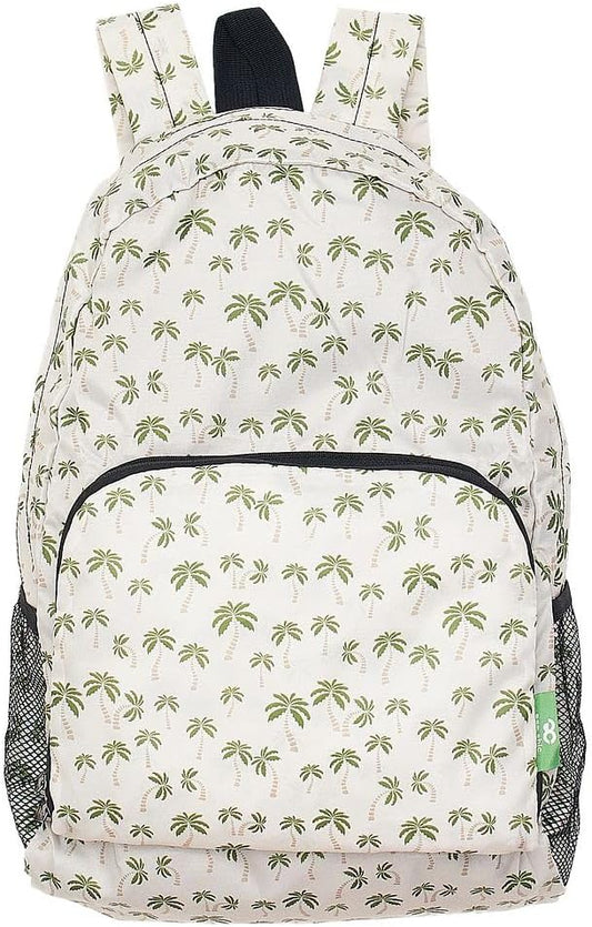 ECO CHIC Hiking Lightweight Packable Backpack - Foldable Daypack for Travel & Hiking & Outdoor Adventures - Waterproof Backpack from Recycled Materials (Palm Tree Beige)