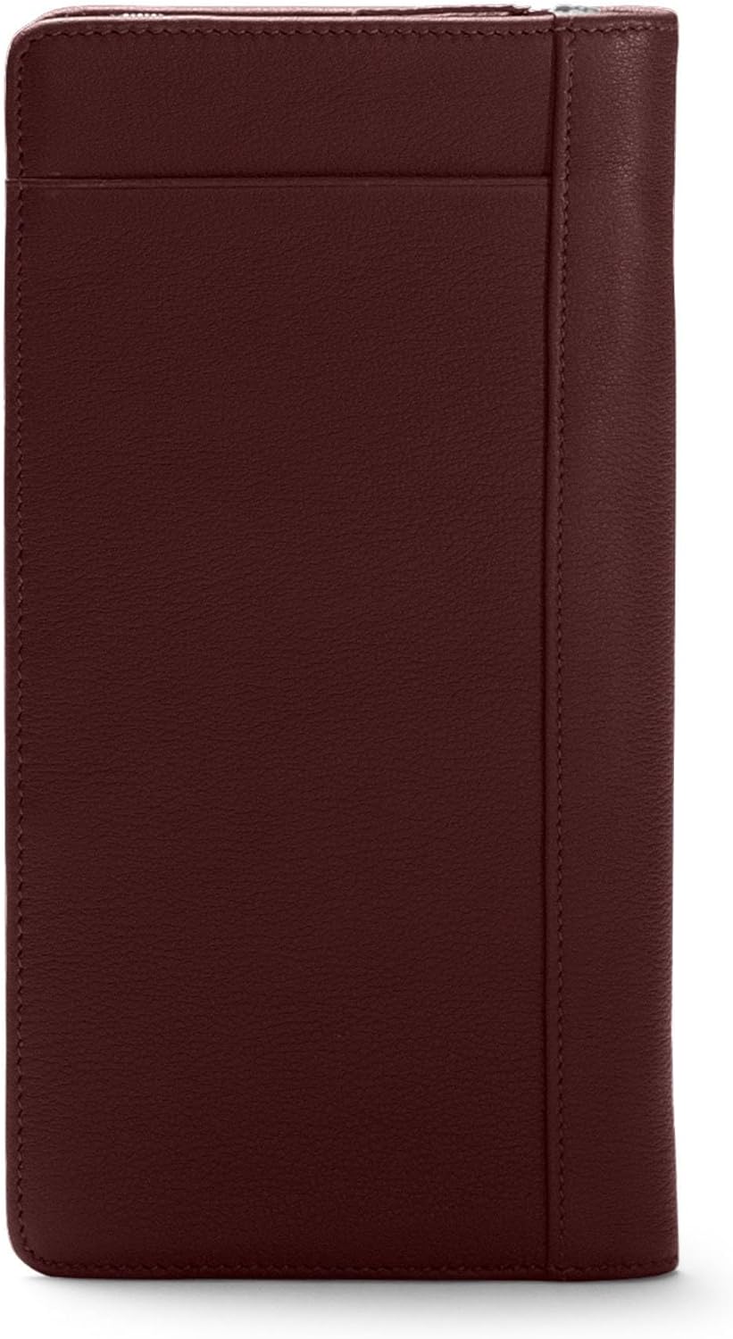 Leatherology Bordeaux Travel Zip Organizer Wallet, Passport Holder, RFID Available, Full Grain