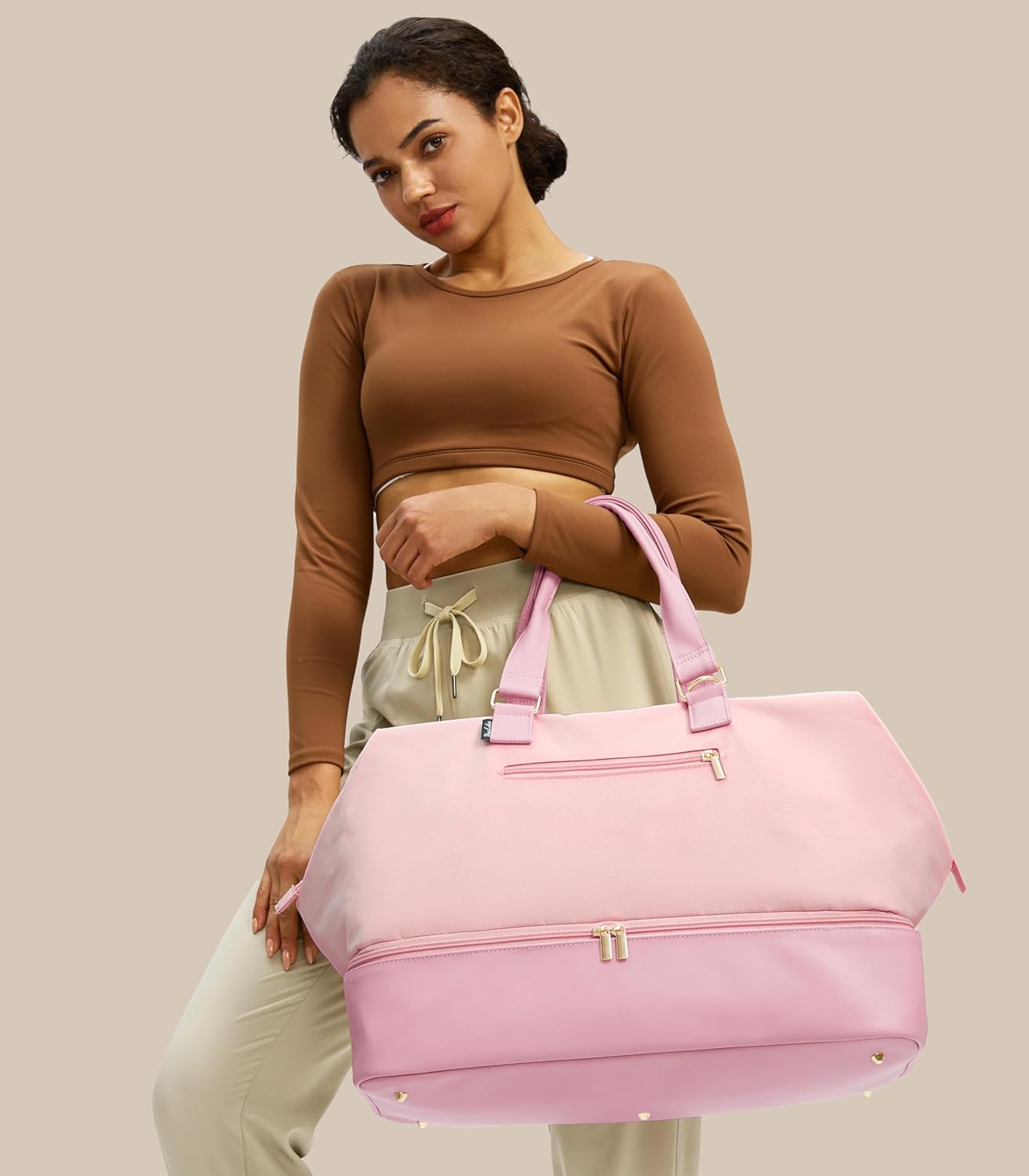 Weekender Bags for Women, Large Travel Duffel Bag with Shoes Compartment, Carry On Overnight Tote Bags with Toiletry Bag