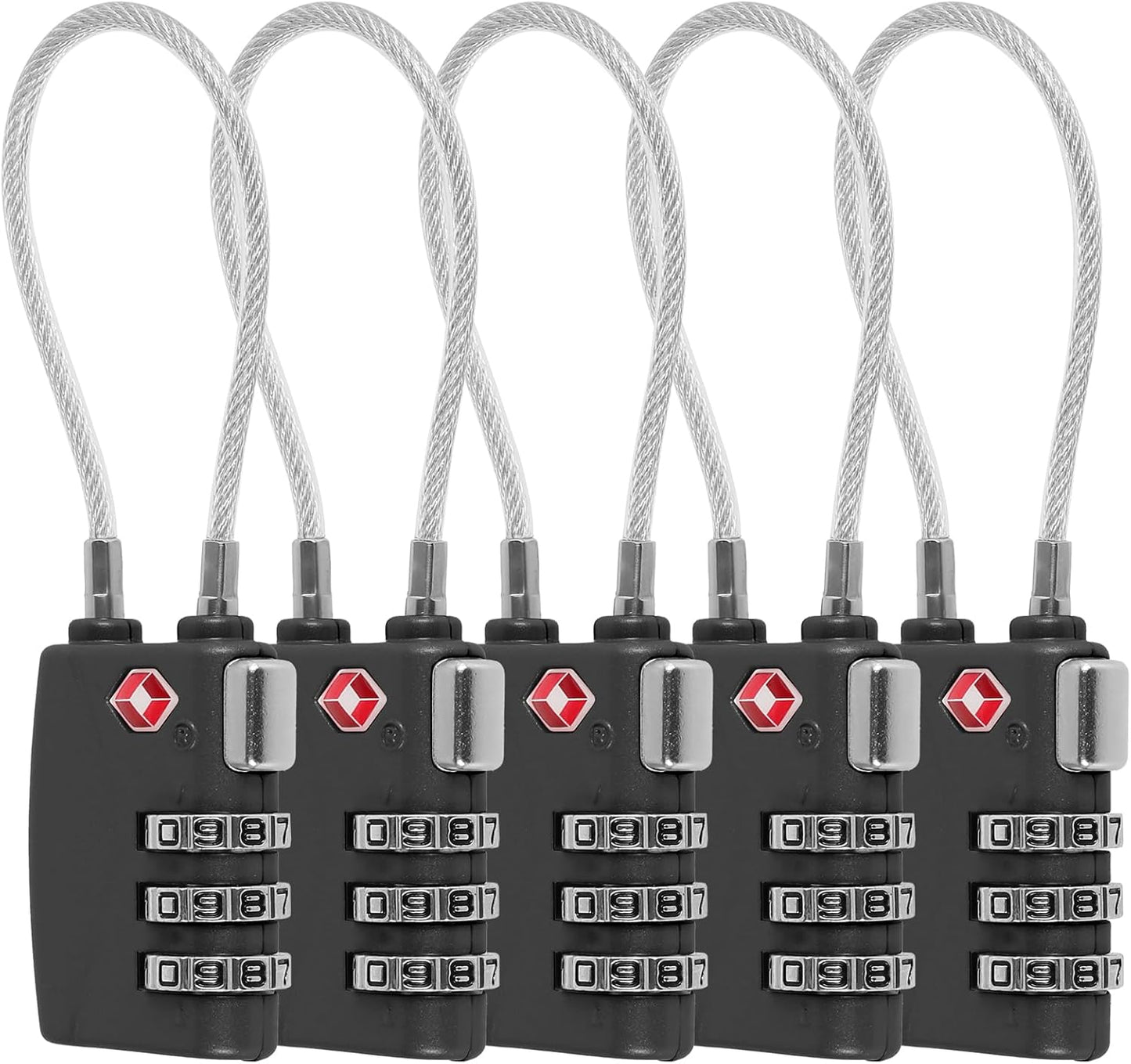 5Pcs Luggage Locks 3 Digit Travel Combination Locks Portable Small Combination Padlocks Zinc Alloy