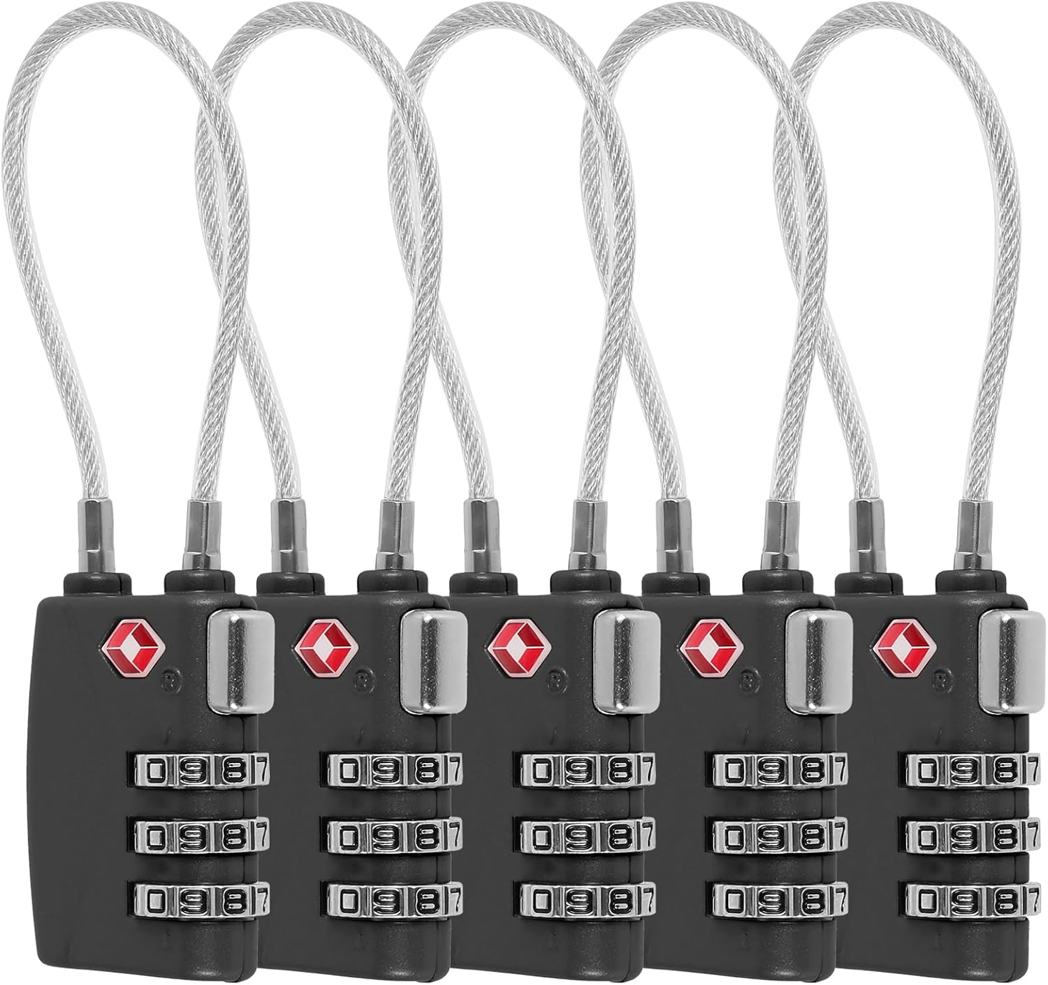 5Pcs Luggage Locks 3 Digit Travel Combination Locks Portable Small Combination Padlocks Zinc Alloy
