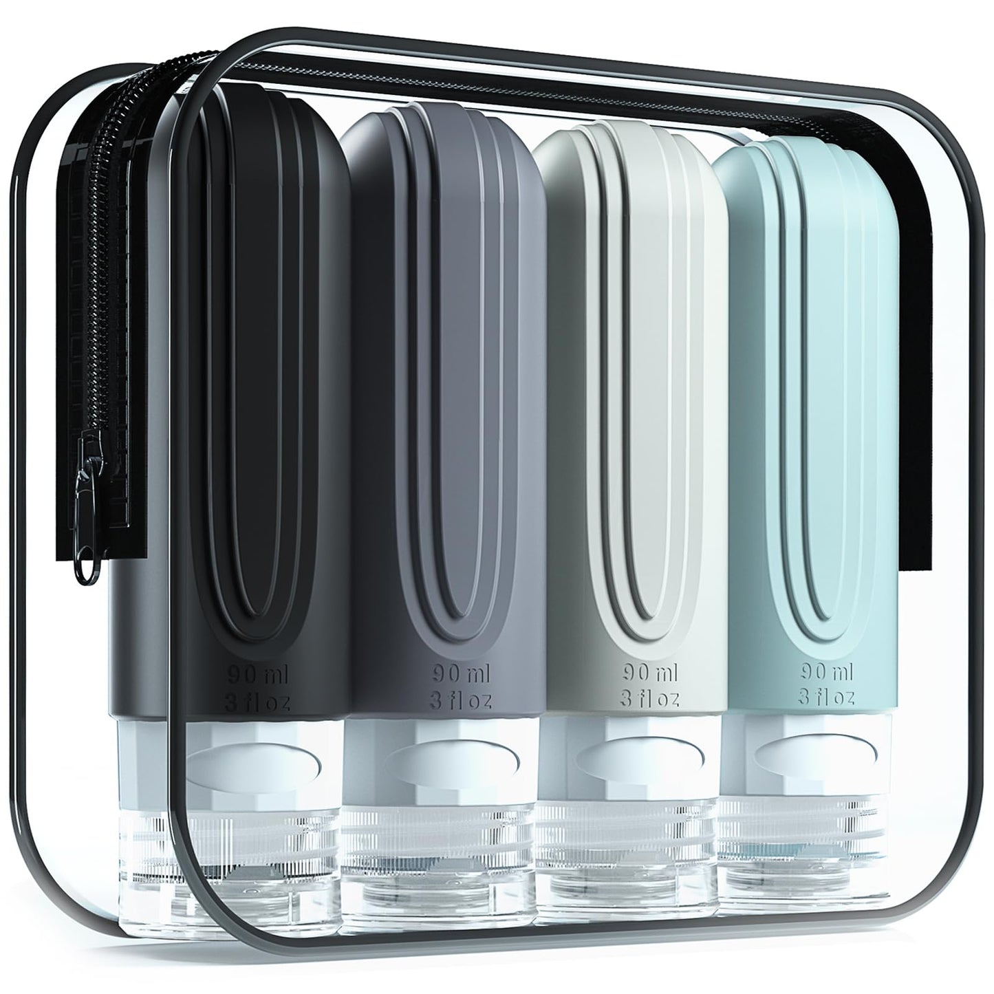Mrsdry Travel Bottles for Toiletries, Tsa Approved 3oz Travel Size Containers BPA Free Leak Proof