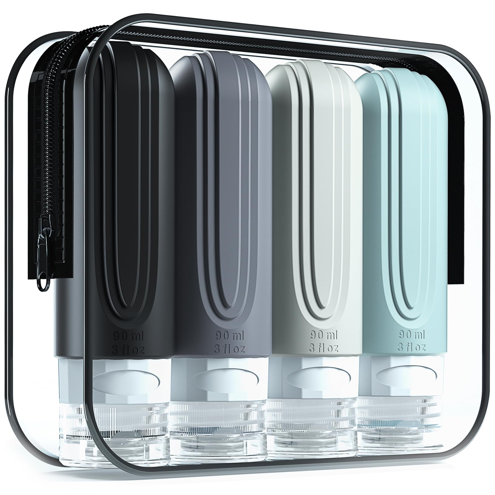 Mrsdry Travel Bottles for Toiletries, Tsa Approved 3oz Travel Size Containers BPA Free Leak Proof