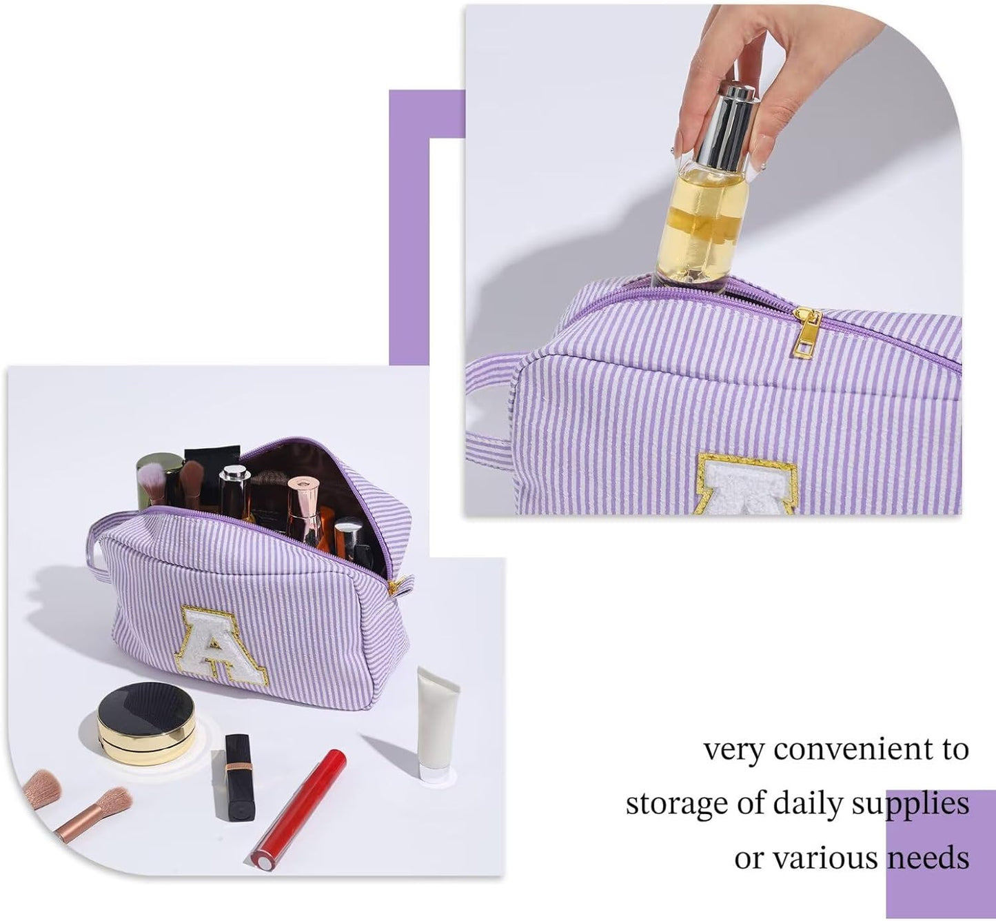YOOLIFE Teacher Appreciation Gifts - Personalized Monogram Initial Makeup Bags for Women