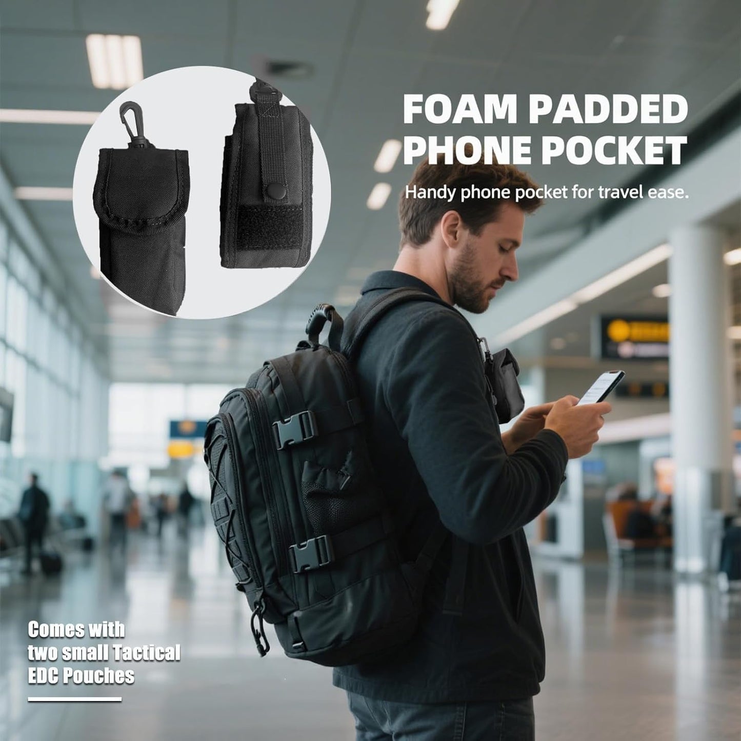 Tactical Backpack Military Army Daypack - Assault Pack for Men Molle Backpacks Bug Out Bag 3 Day Pack for Hiking Camping Travel Hunting Rucksack Trekking Black