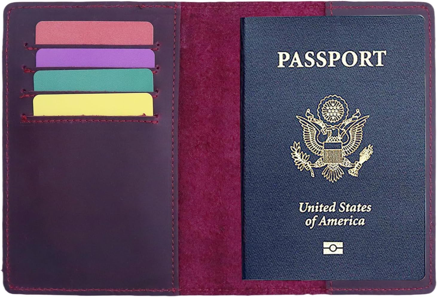 RFID Blocking Passport Holder Travel Wallet Genuine Leather Passport Case Cover Travel Document