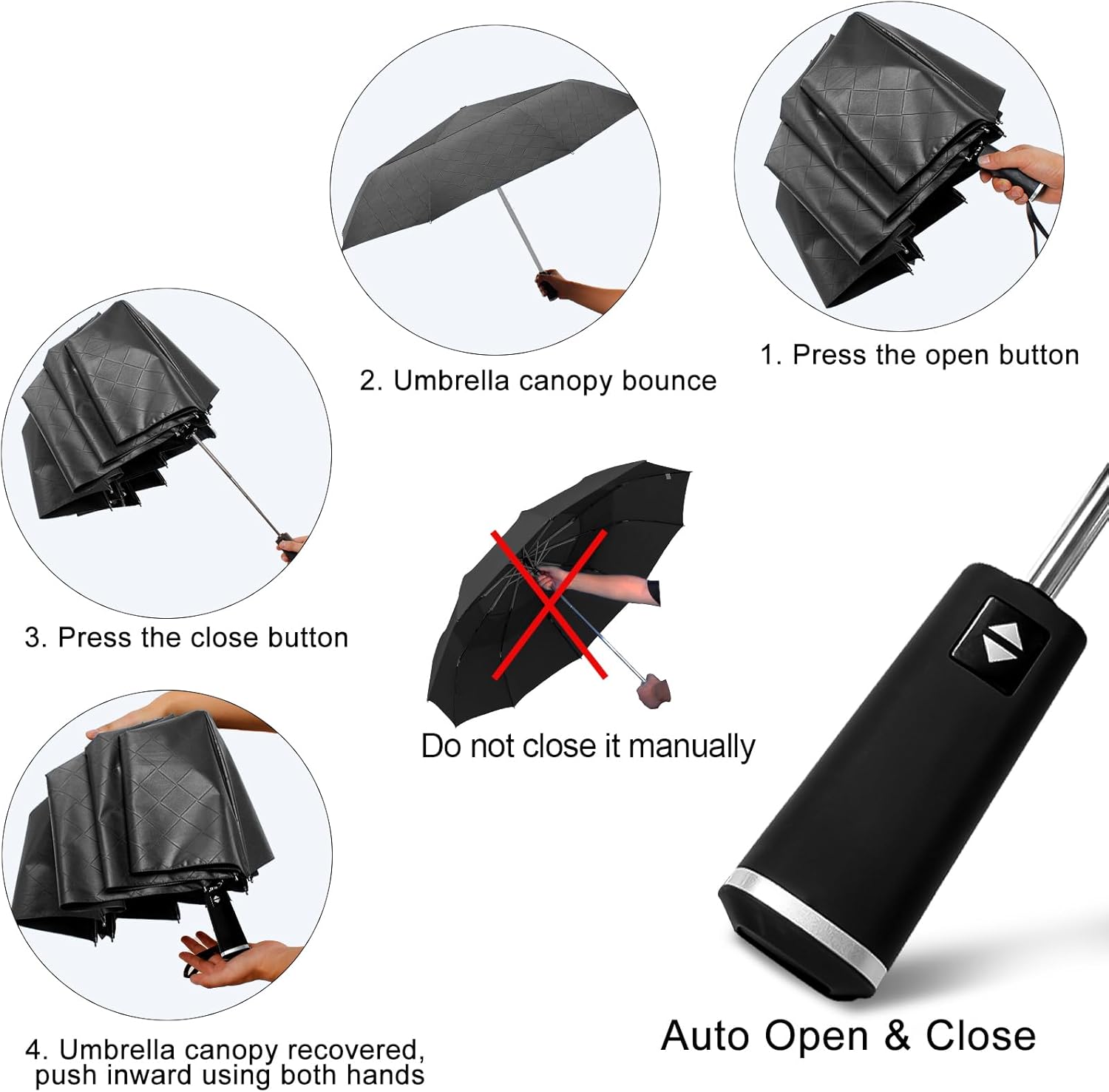 Satol 46/54/62 Inch Large Golf Umbrella, Windproof 10 Ribs Automatic Open/Close Oversize Double