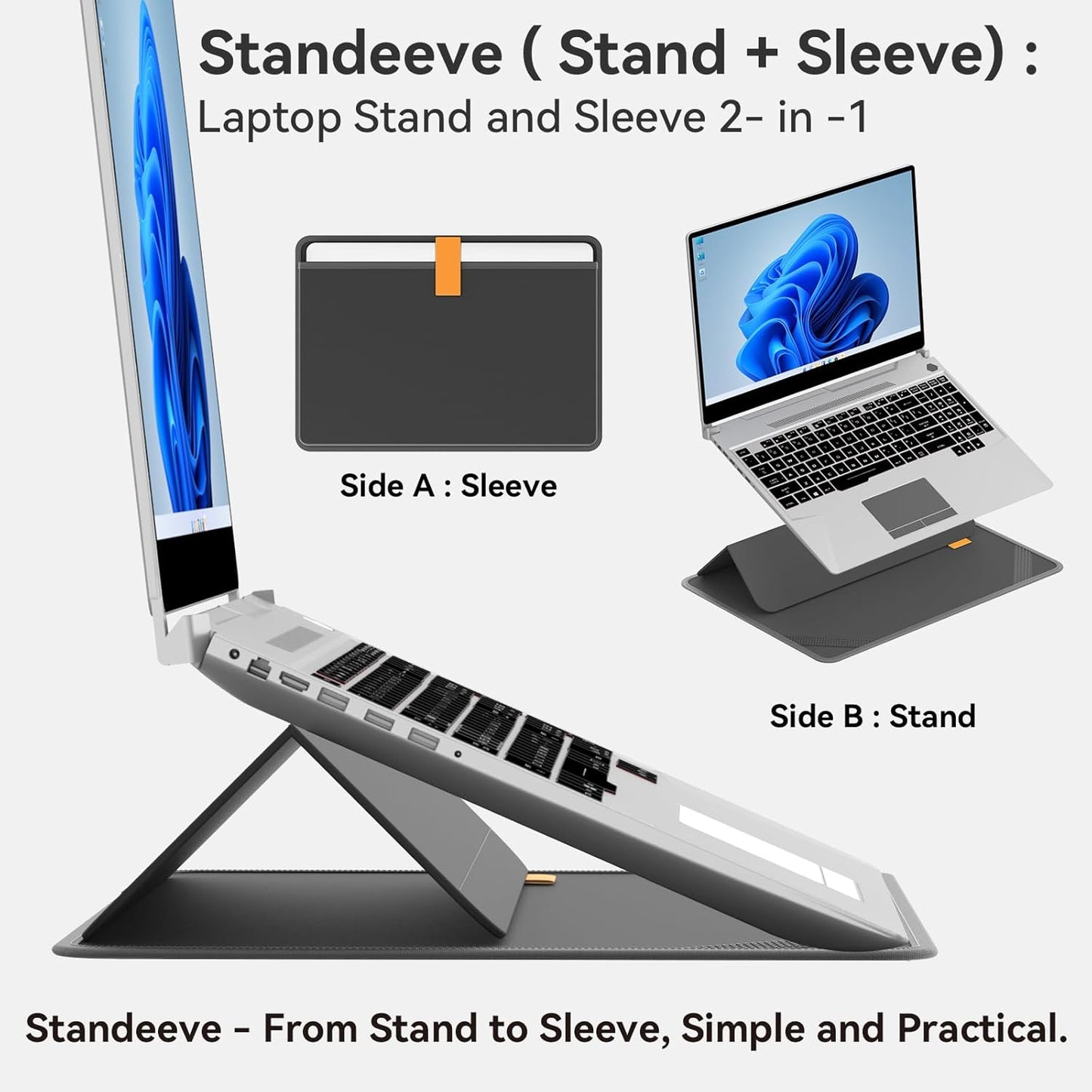 Smatree MobileBase Laptop Shoulder Case with Stand for 15.6-16 inch ASUS L510/P1512/M515/F515/ProArt P16, for ROG Zephyrus G16/M16/G15, for Chromebook Flip CM5/CX5, for ROG Flow X16 2023/2022 (A485S)