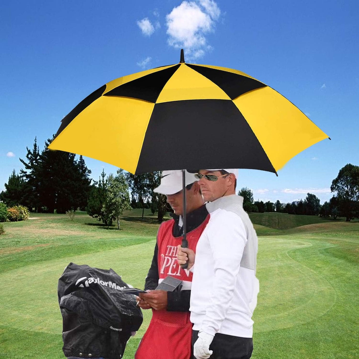 MRTLLOA Extra Large Golf Umbrella, 54/62/68/72 Inch Automatic Open, Oversize Double Canopy Vented Windproof Waterproof Sports Umbrellas for Rain