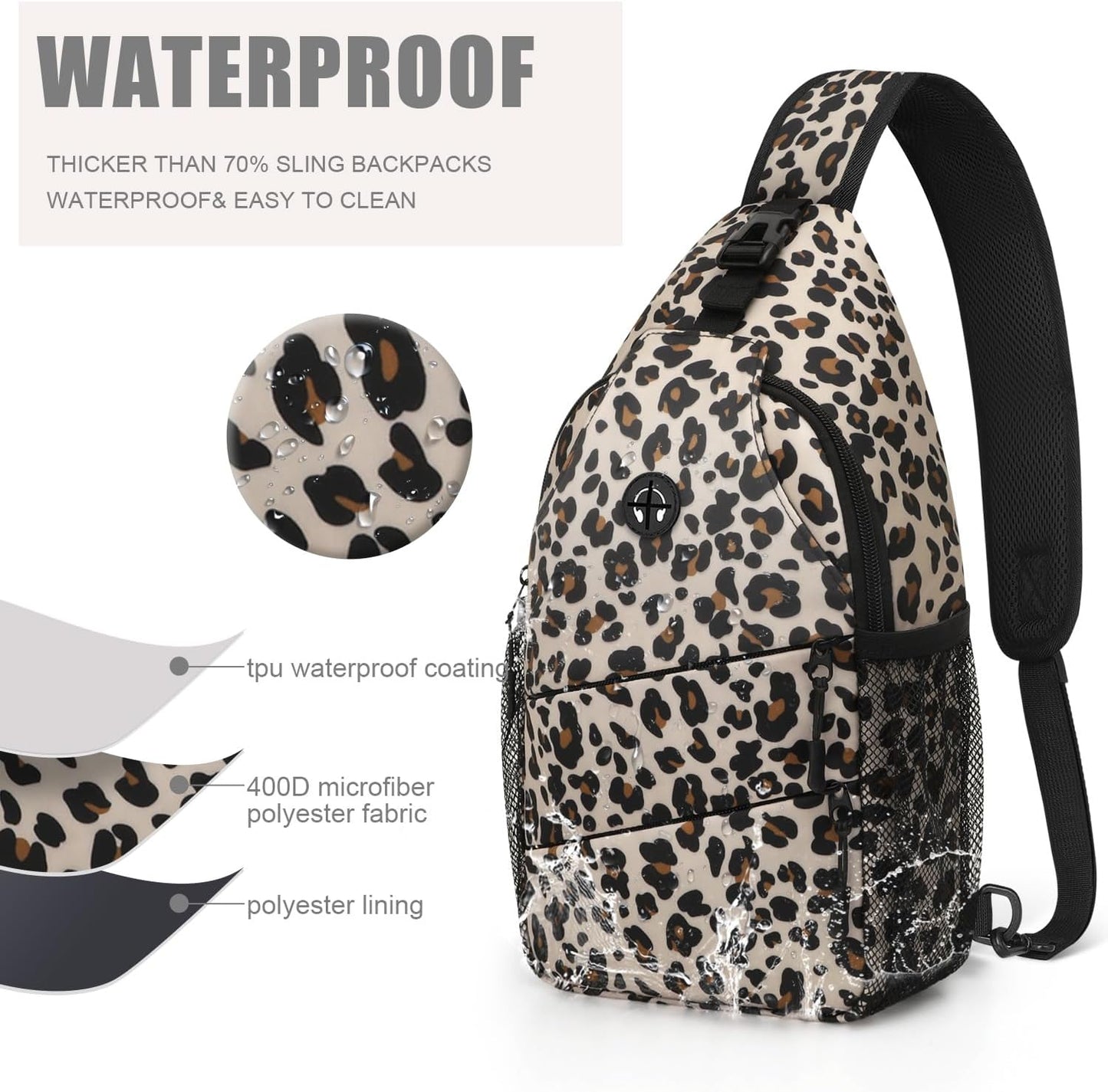 Crossbody Bags for Women Men Trendy Sling Bag Backpack Casual Chest Bag with Convertible Shoulder