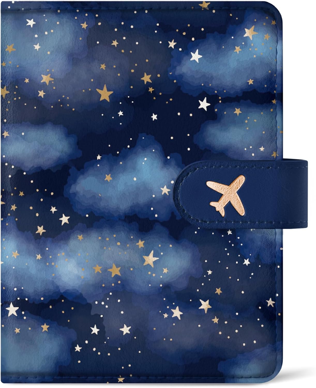 Passport Holder for Travel Essentials, RFID Blocking Leather Cover Wallet with Magnetic Closure
