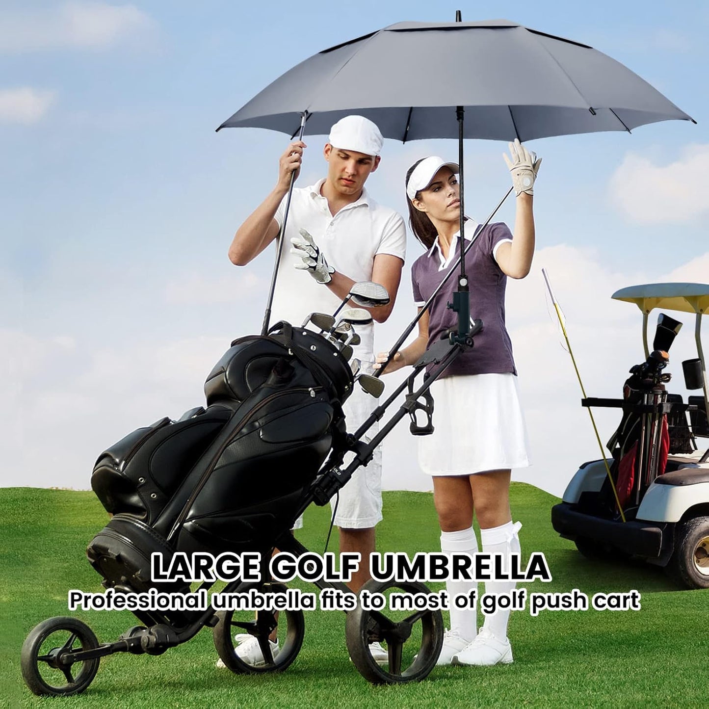 ZOMAKE Golf Umbrella Windproof, Extra Large Oversized Heavy Duty Double Canopy for Rain, Sports