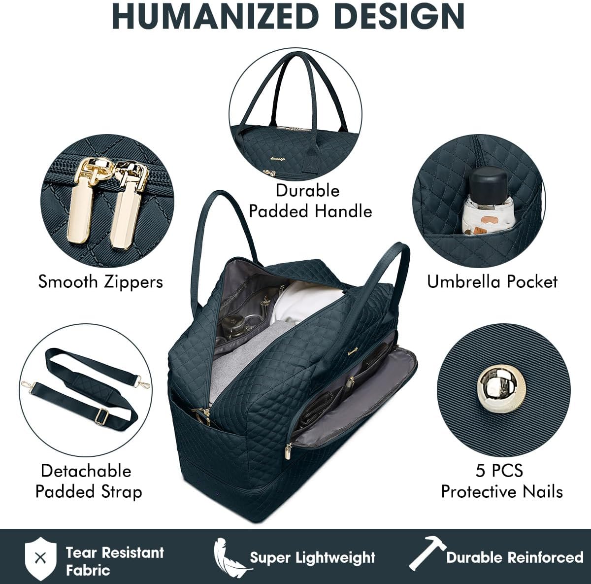 Travel Duffle Bag Weekender for Women - 38L Carry-On Overnight Bag Personal Item Bag with Shoe Compartment & Wet Pocket Weekend Tote Bags with Toiletry Bag Hospital Bags for Labor and Delivery