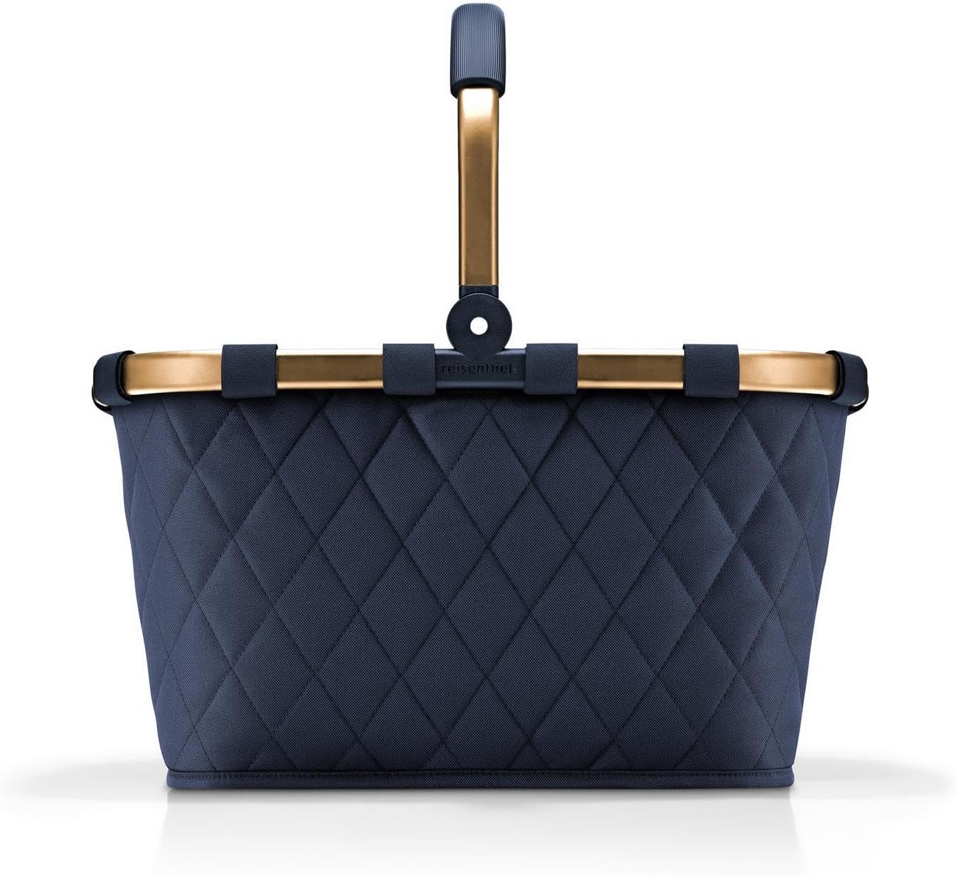 reisenthel carrybag rhombus midnight gold - Sturdy shopping basket with plenty of storage space and practical inner pocket - Elegant and water-repellent design