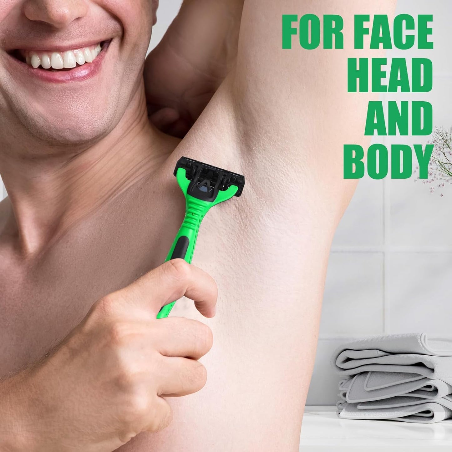 36 Pcs Mens Disposable Razors Bulk 3 Blade Sensitive Head Shaving Razors for Men Travel Hotel Spa Christmas Party Gift