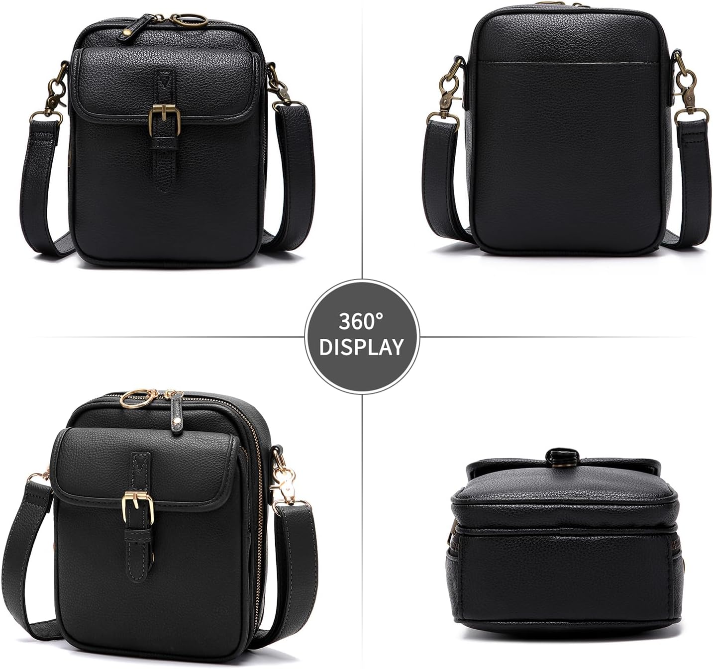 ChuLian Vintage Crossbody Bag For Women Men Small Messenger Bag Crossbody Handbags Large Shoulder Bags With 10 Card Slots