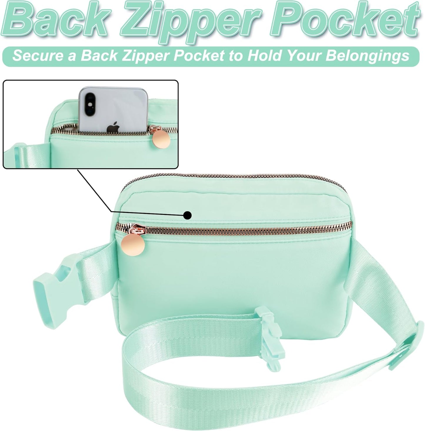 Belt Bag Fanny Pack Crossbody Bags with Initials Letter Patch Cute Stuff Birthday Gifts for Teenager Girls Trendy Stuff for Teens | Light Green,R