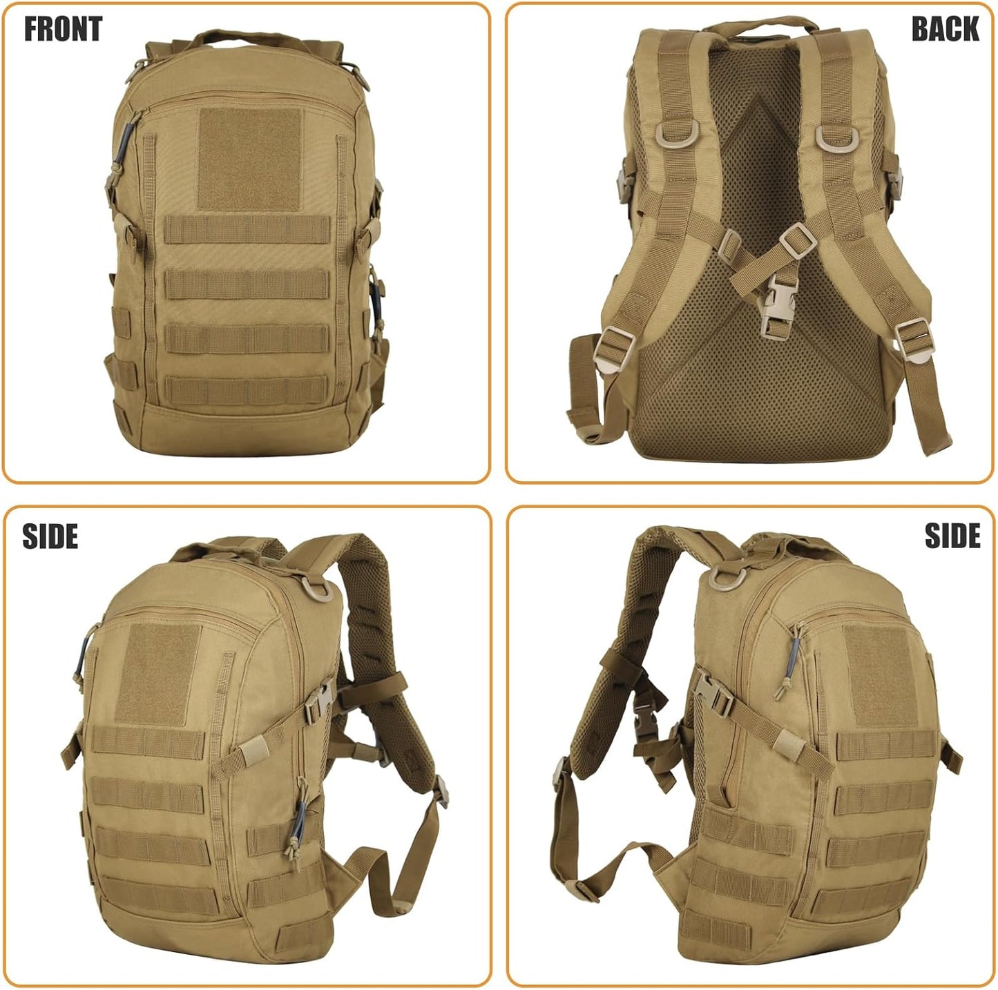 Small Tactical Backpack Military Daypack 12L Molle Bag Rucksack Army Daypack for