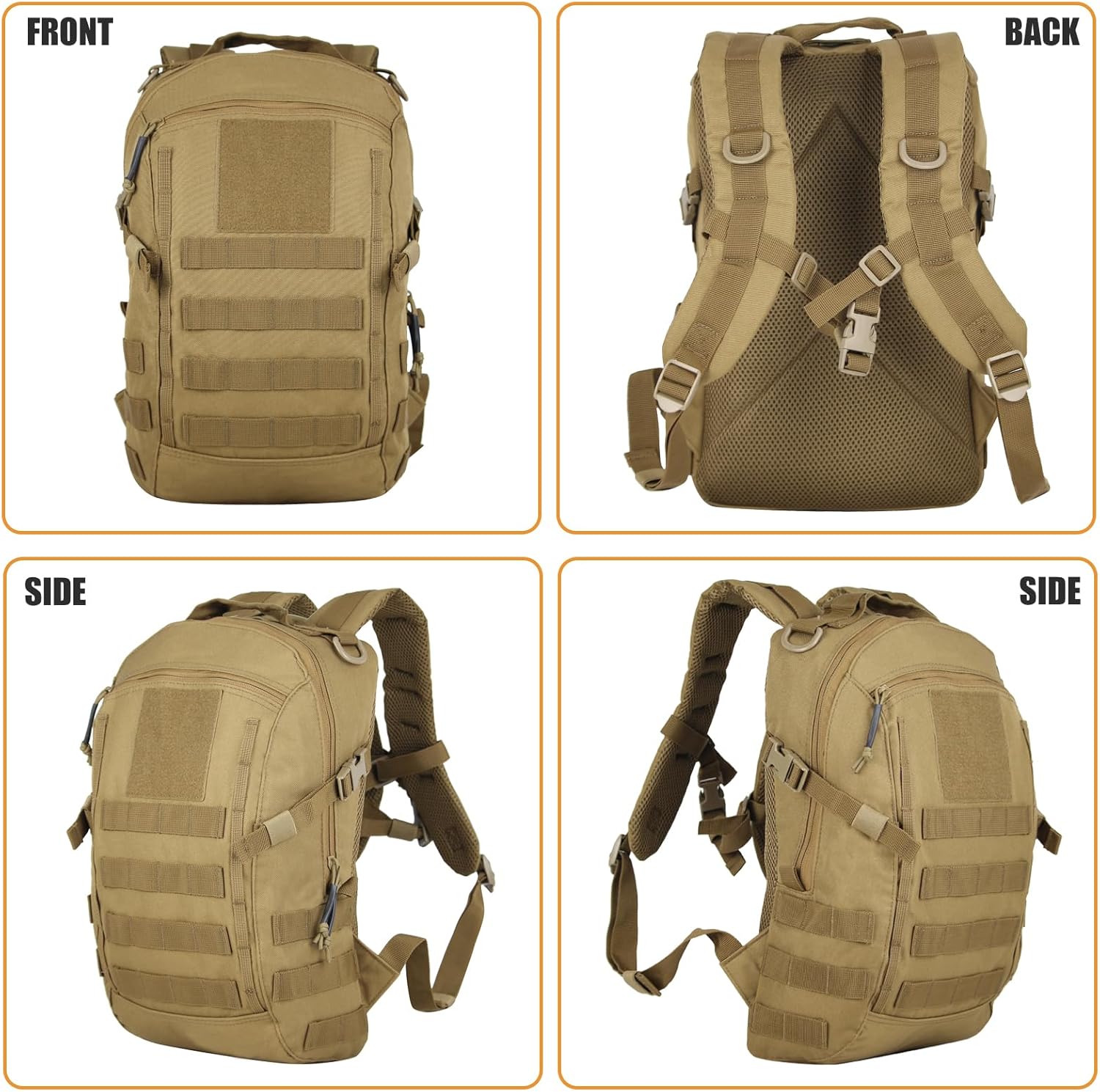 Small Tactical Backpack Military Daypack 12L Molle Bag Rucksack Army Daypack for