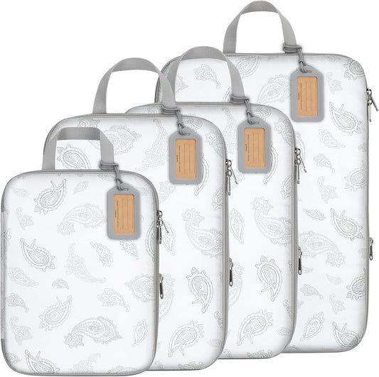 Cambond Compression Packing Cubes for Travel Women - Travel Bags Luggage Organizers Travel Essentials Compression Cubes for Travel Carry on Suitcases Organizer