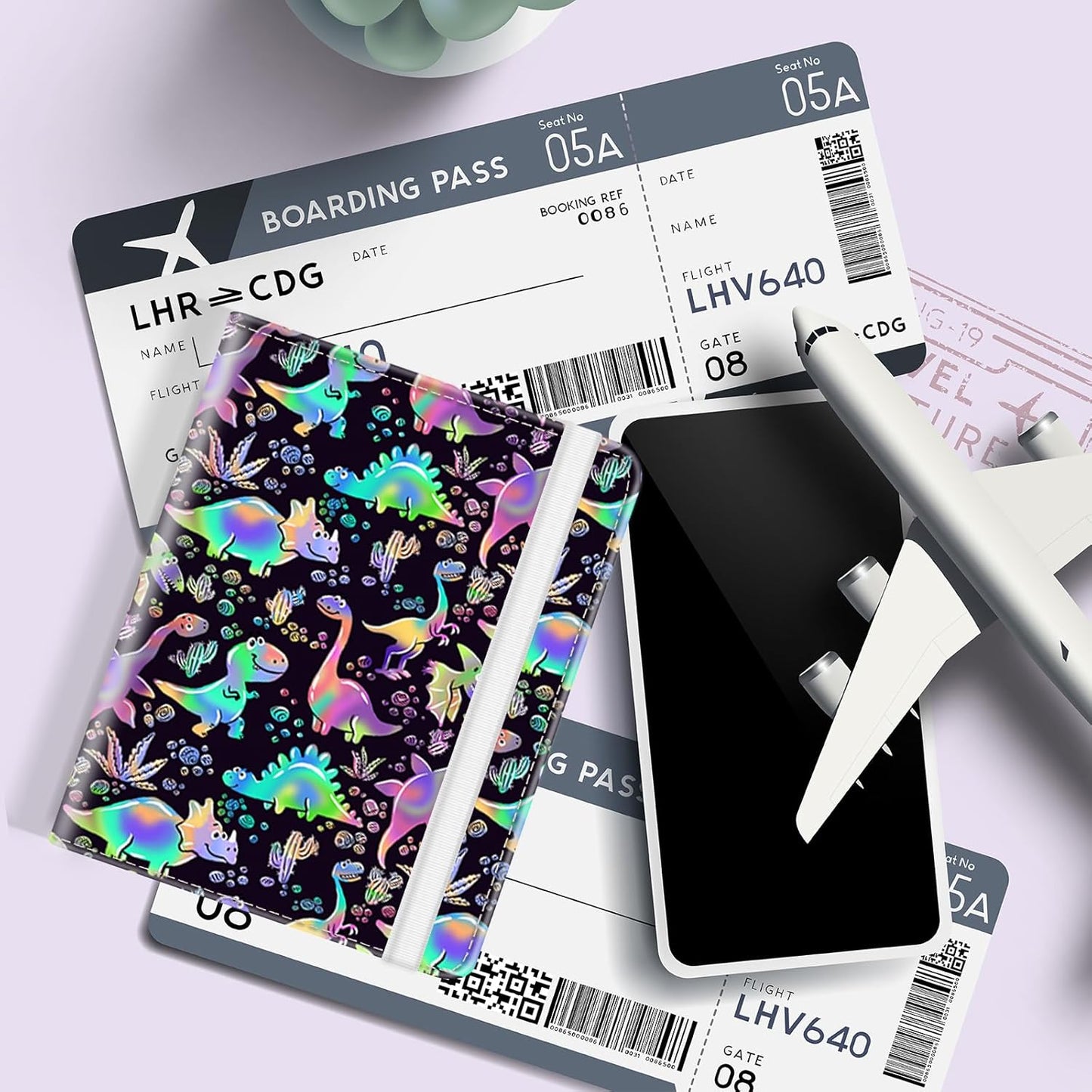 Passport Holder for Travel, Cute Passport Cover for Women Men, Waterproof PU Leather Rfid Blocking Passport Wallet with Credit Card Case for Travel Family, Boys Girls Travel Essentials