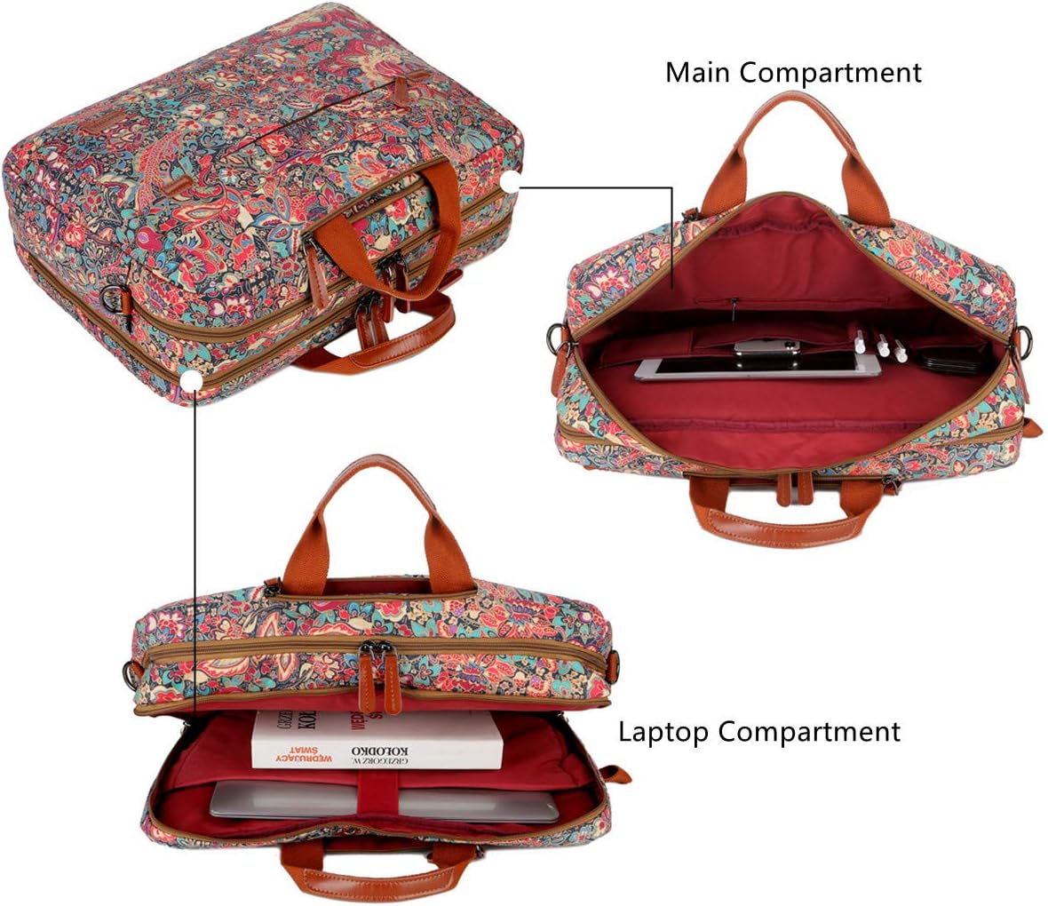 Baosha Large Convertible Backpack 17 Inch Laptop Bag Case Briefcase Travel Outdoor backpack for Women (HS)