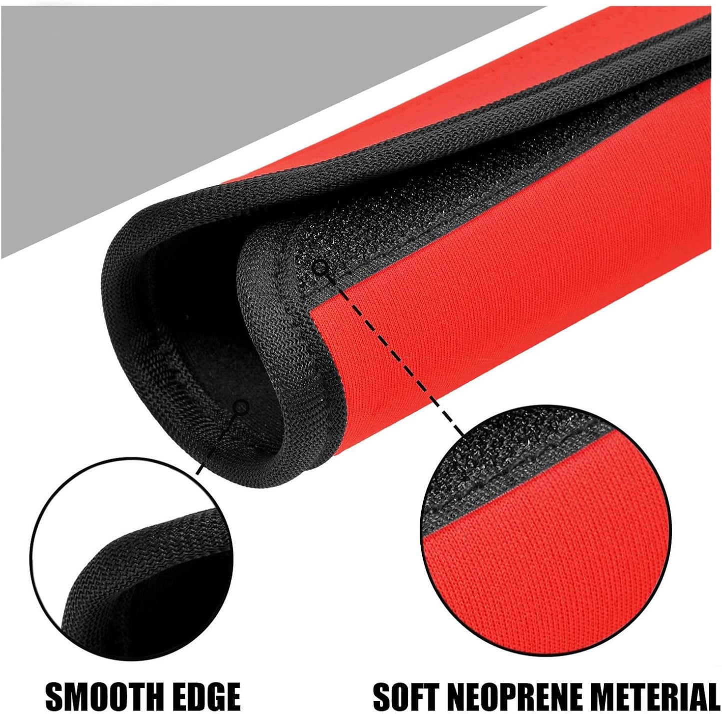 Luggage Handle Wraps, Soft Travel Bag Handle Cover, Padded Handle Grip, Suitcase Tags Identifiers for Travel Accessories, Red, 2pcs