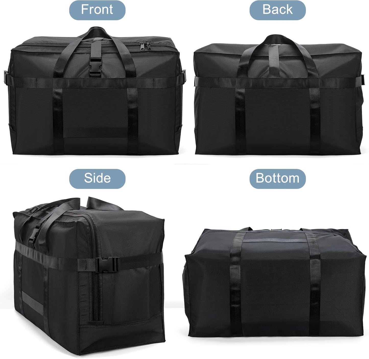 80L Foldable Travel Duffle Bag for Men and Women - Large Collapsible Duffel Bag - Waterproof Overnight Weekender Bag for Travel, Moving