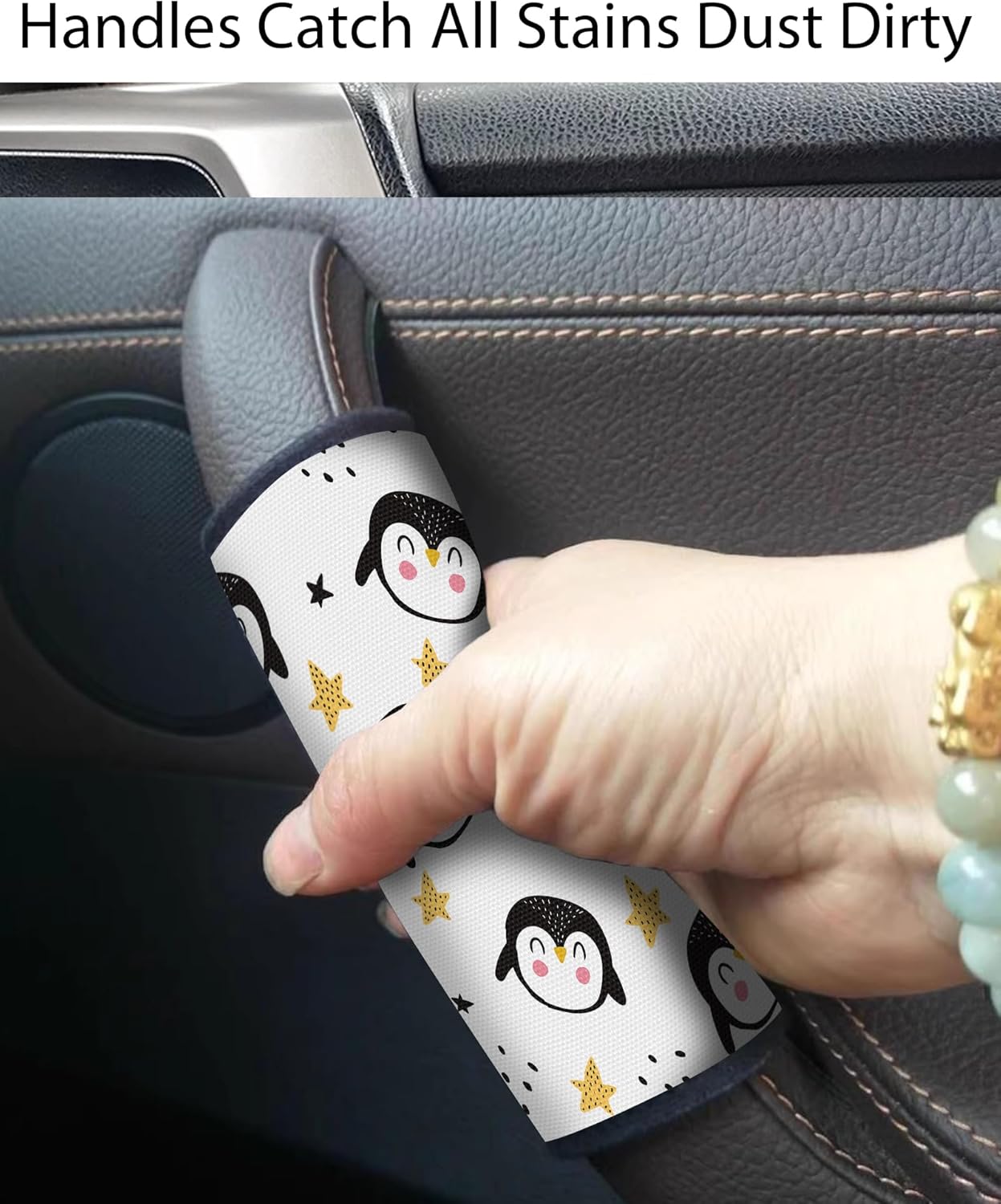 2 Pack Luggage Handle Wrap Travel Tags - Set of Luggage Tags for Suitcases, Identifiers, Marker, and Handle Covers - Cruise Accessories and Travel Gifts（Cute Penguin
