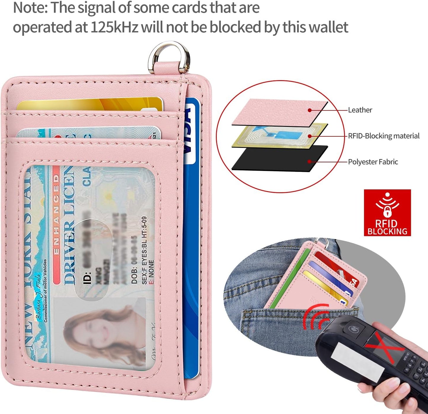 EcoVision Slim Minimalist Front Pocket Wallet, RFID Blocking Credit Card Holder Wallet with Detachable D-Shackle for Men Women
