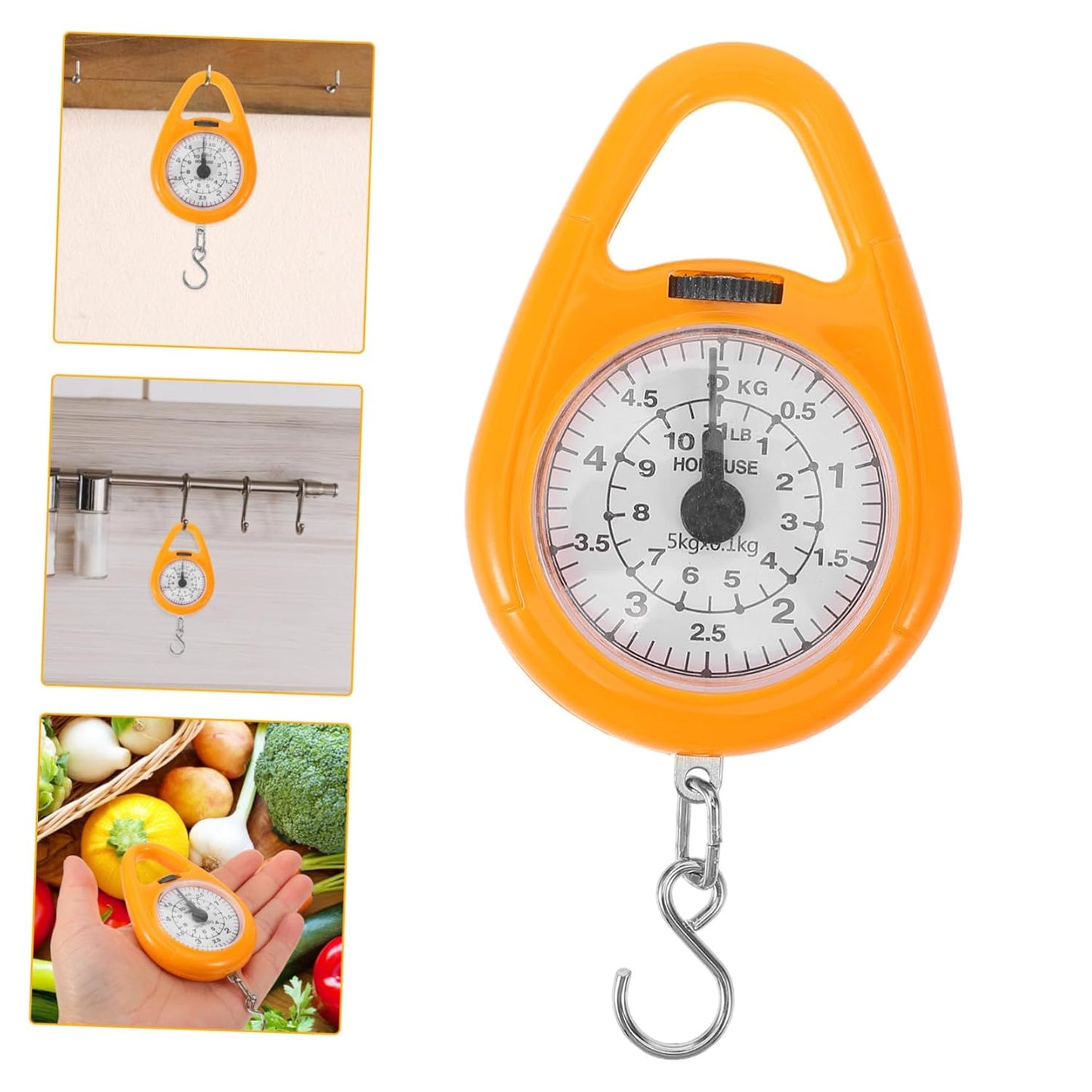 OUNONA 2pcs Luggage Scale Portable Mechanical Spring Weighing Scale for Travel Built Hook Bright Readings for Luggage and More