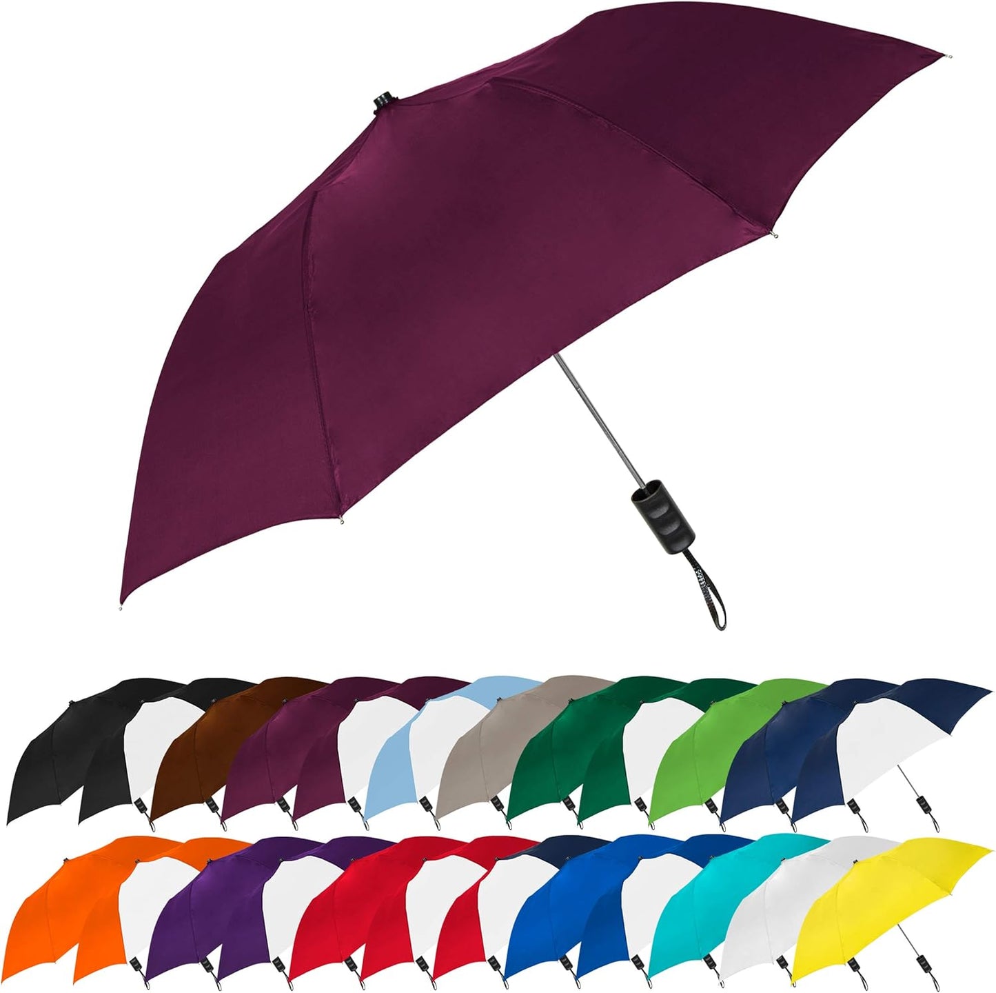 The Spectrum Popular Style 42" Automatic Open Compact Travel Umbrella for Rain, Wind & Sun, Sturdy Lightweight Small Portable Stick Umbrella for Men and Women