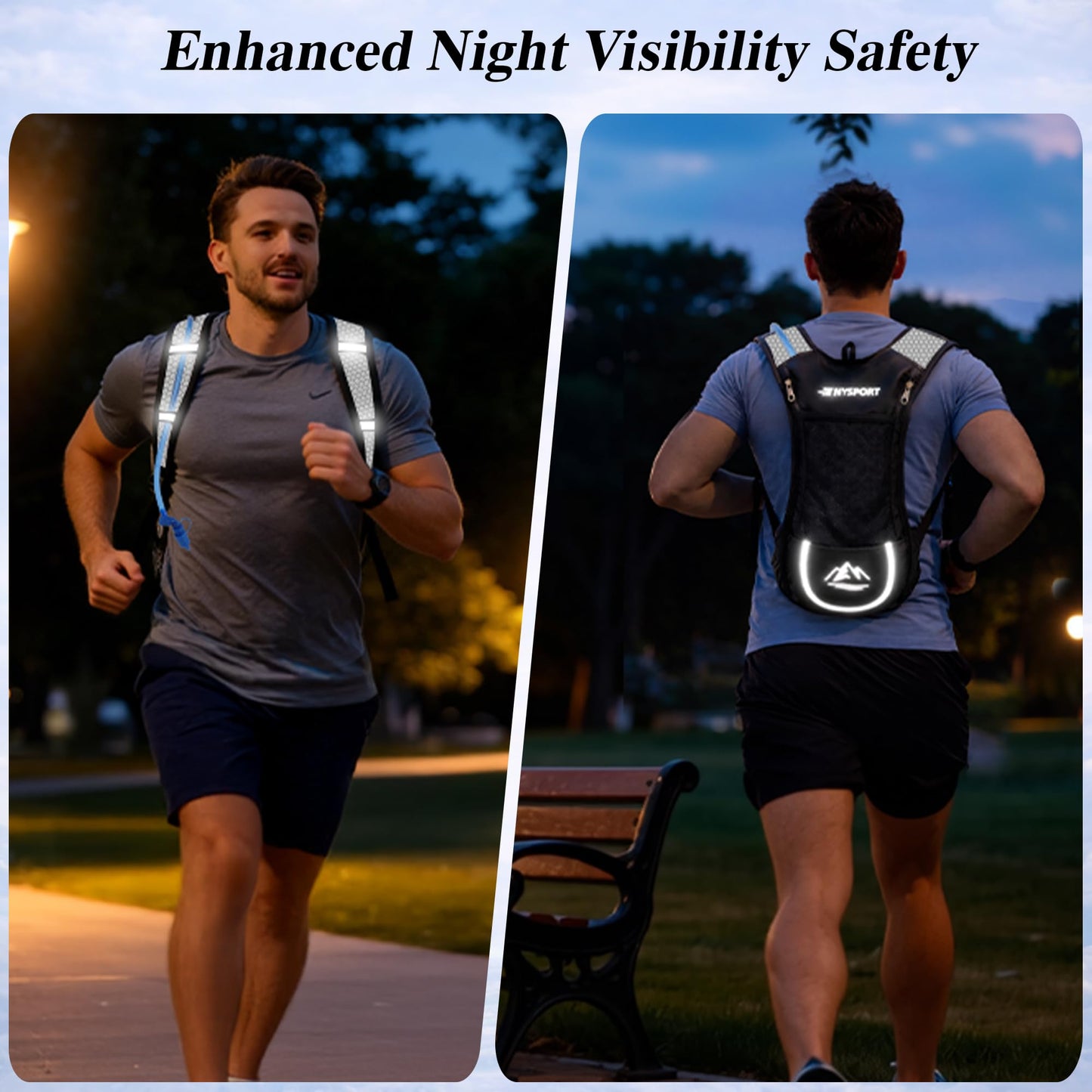 Lightweight 2 Pack Hydration Backpack with 2L Water Bladder for Hiking