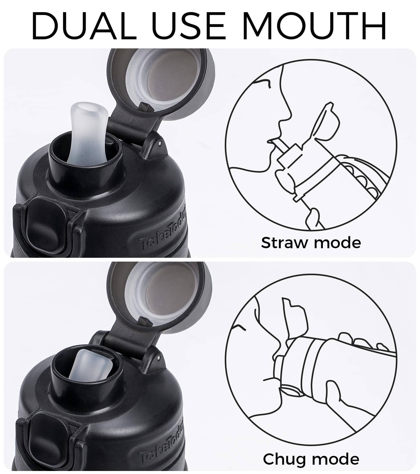 TakeToday Collapsible Water Bottles with Straw for Travel, 21oz, Sand