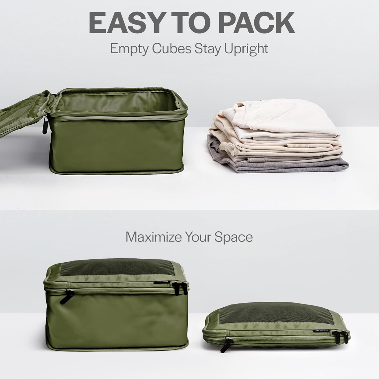 Aerotrunk Compression Packing Cubes for Travel - Luggage Organizer Bags - Double Zipper Packing