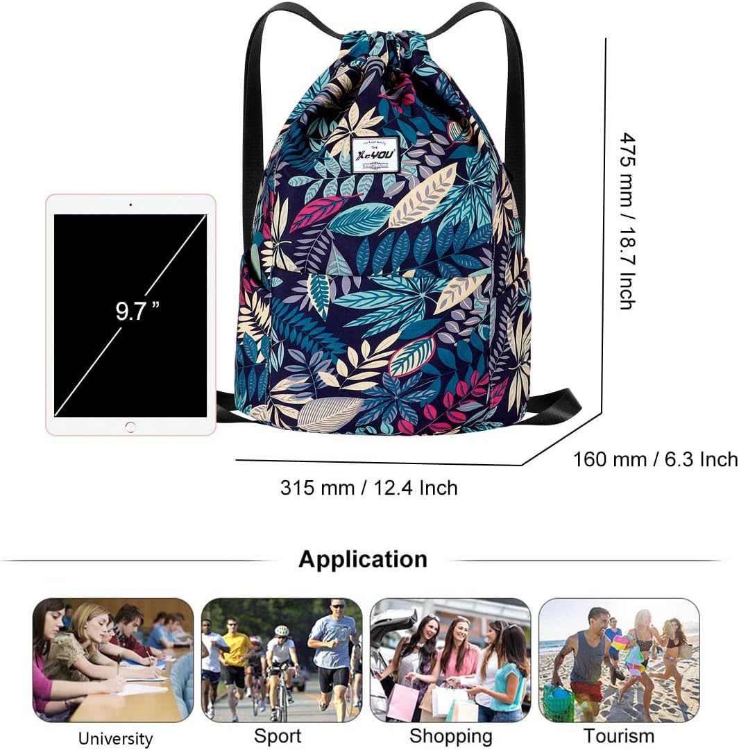 XEYOU Drawstring Sports Backpack Lightweight Gym Yoga Sackpack Shoulder Rucksack Casual Outdoor