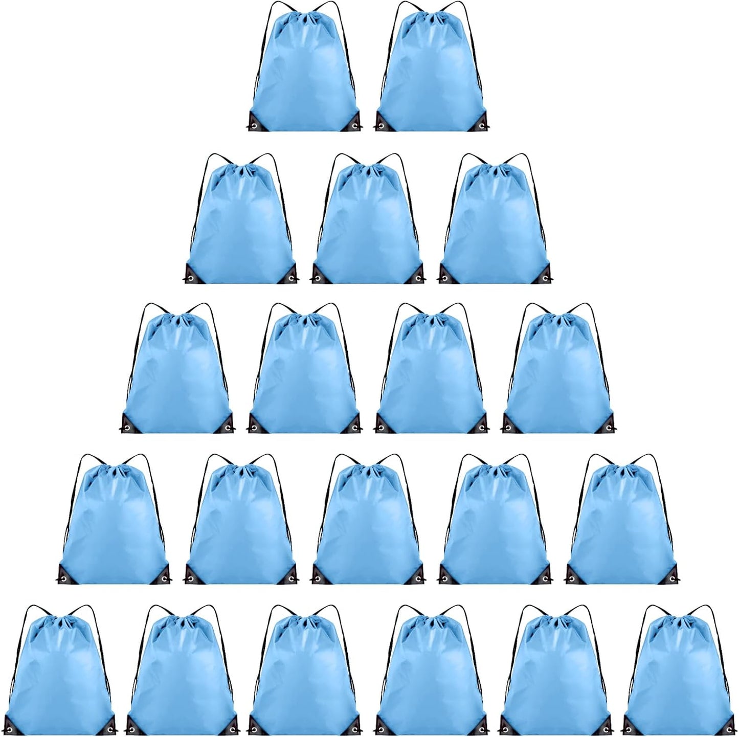 20 Pieces Drawstring Backpack Bulk Cinch Sackpack Ployster Drawstring Bags for Gym Party Trip(Sky Blue)