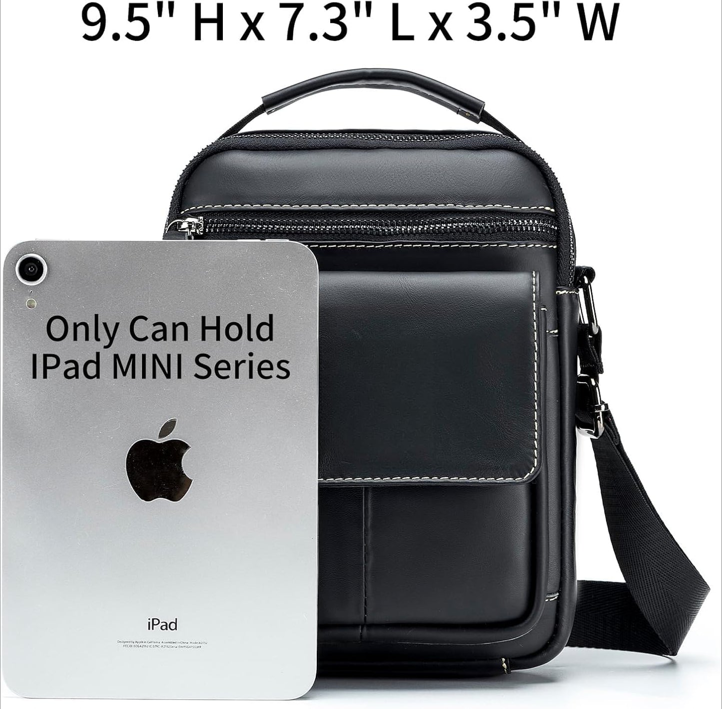 Men’s Genuine Leather Messenger Bag – Small Crossbody Shoulder Purse for Casual & Business