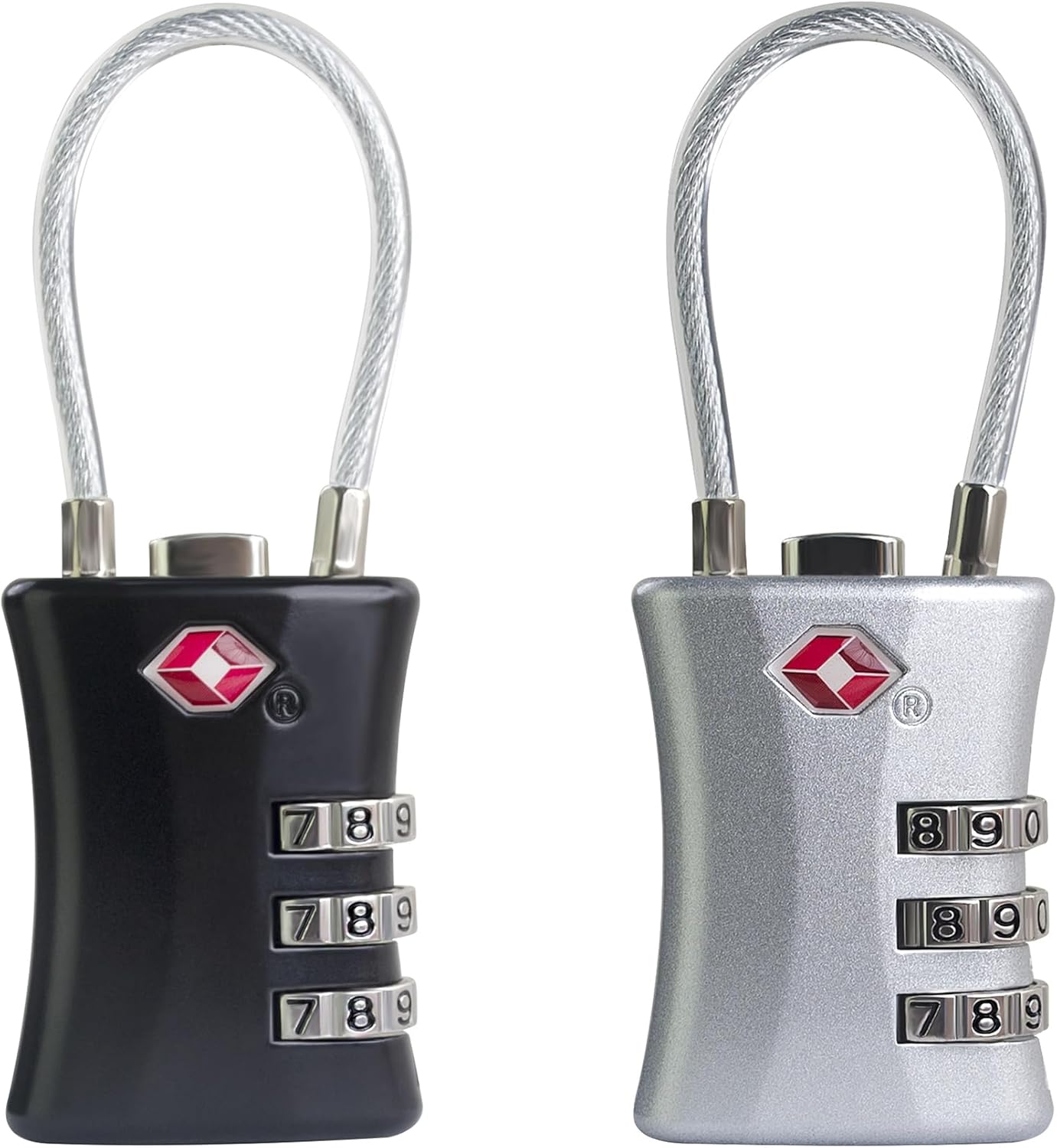 Suitcase Locks TSA Approved, Small Padlock Combination, TSA Locks for Luggage, Combo Travel Padlock with Code for Backpack, Gym Locker, Ammo Can, Gun Case, Bag Zipper, Box (Black+Silver)