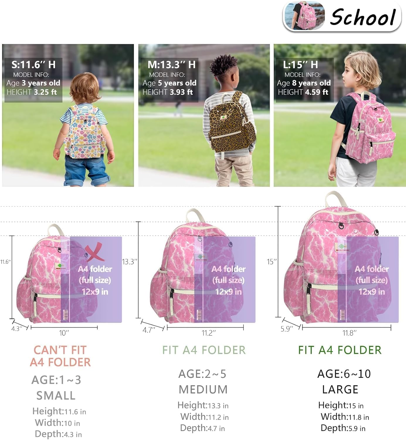 Kids Backpack for Girls: Girls Backpack 6-10 - Kindergarten Elementary School Bookbag for Girl
