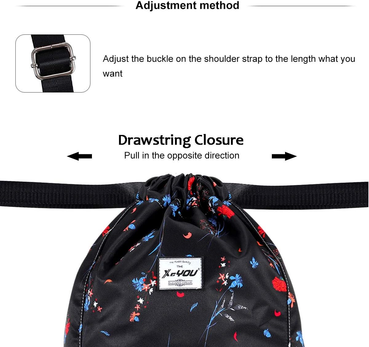 XEYOU Drawstring Sports Backpack Lightweight Gym Yoga Sackpack Shoulder Rucksack Casual Outdoor
