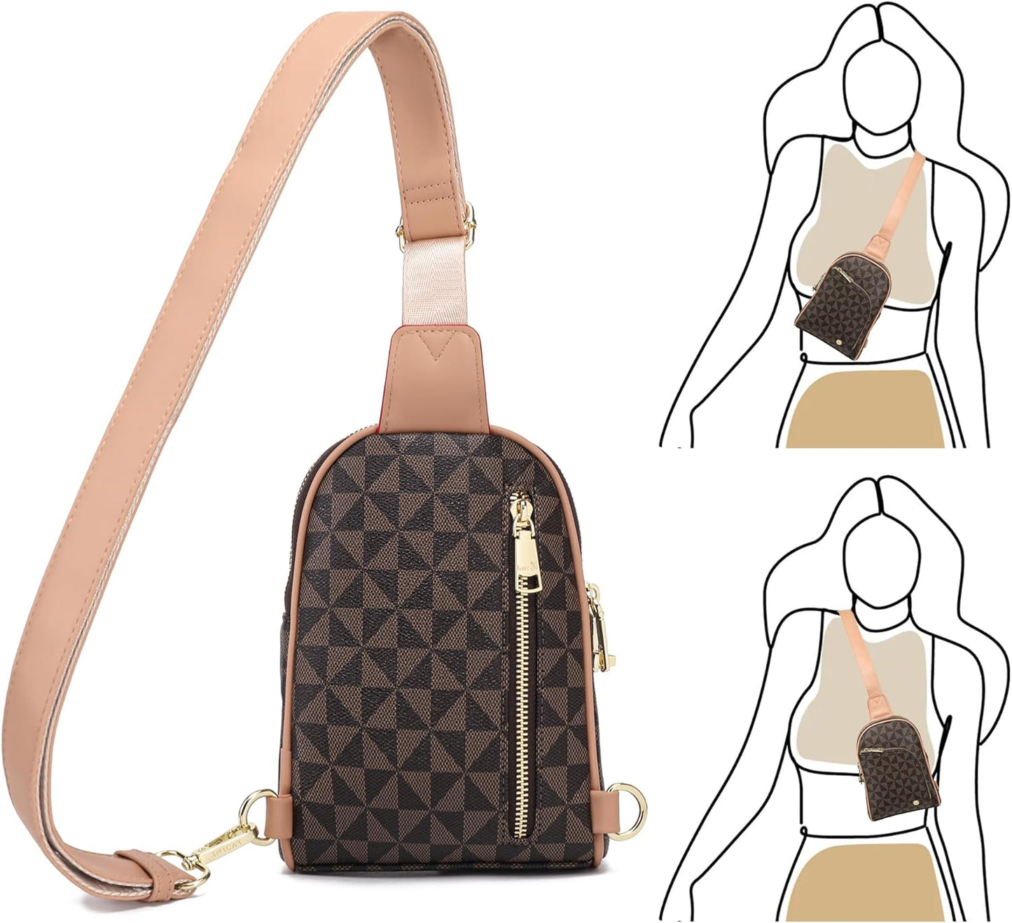 INICAT RFID Blocking Sling Bag Anti Theft Crossbody Bags for Women Travel Fanny Pack Cross Body for Woman Chest Bag