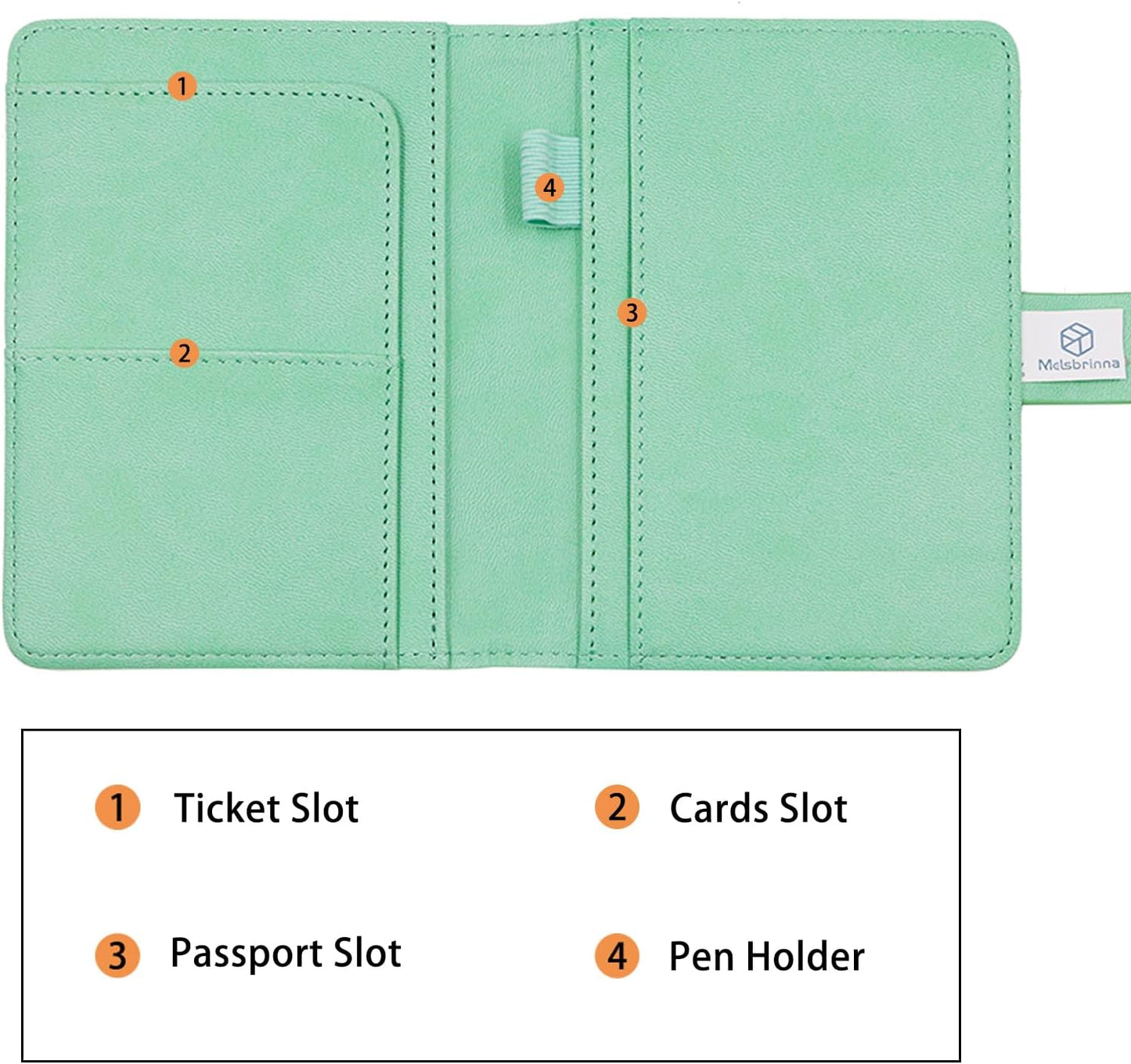 Melsbrinna Premium Leather Passport Holder Covers Case, Waterproof Rfid Blocking Travel Wallet