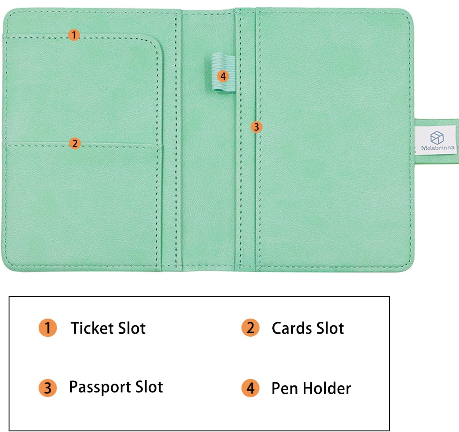 Melsbrinna Premium Leather Passport Holder Covers Case, Waterproof Rfid Blocking Travel Wallet