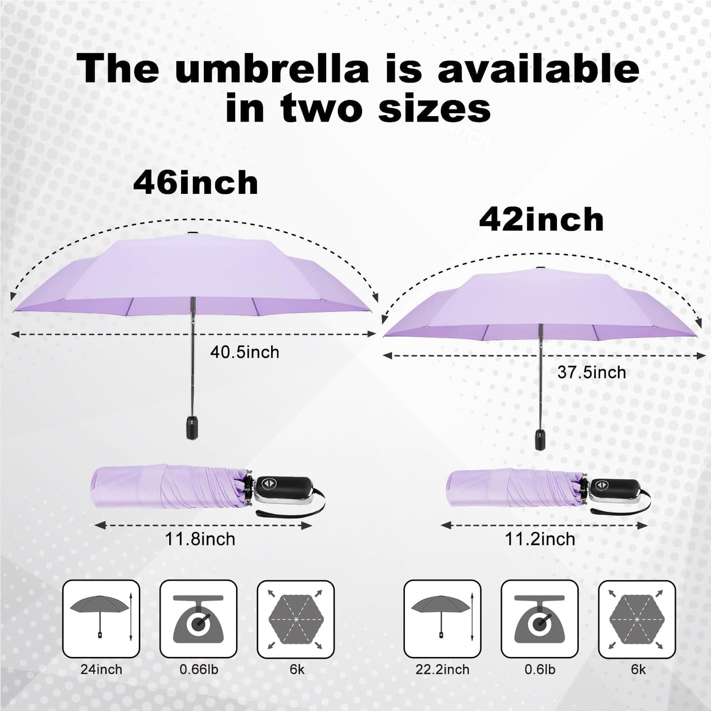 Lejorain Mini Umbrella for Travel Automatic - Folding Compact Flat Umbrella Lightweight Strong Portable Umbrellas for Rain Adults