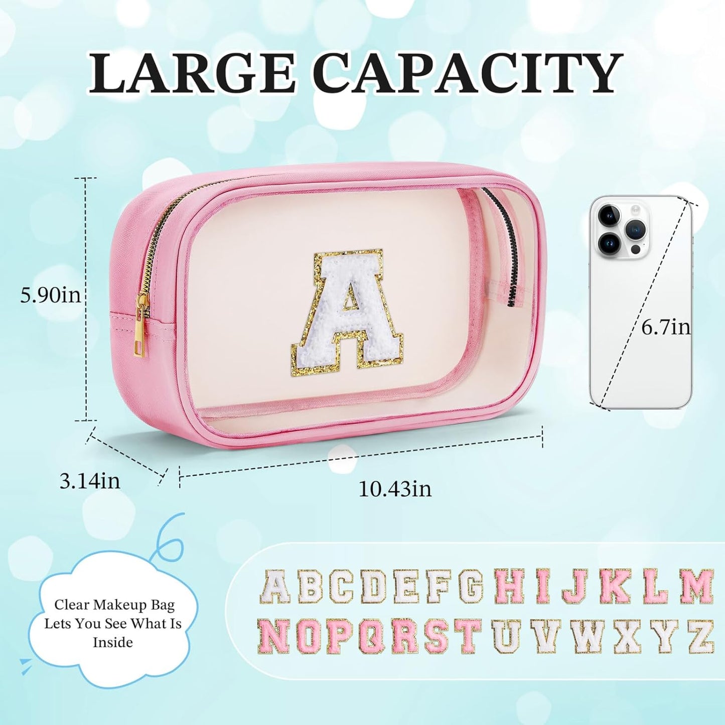 YOOLIFE Graduation Teacher Gifts Travel Toiletry Bag, Clear Makeup Bag Preppy Cosmetic Bags