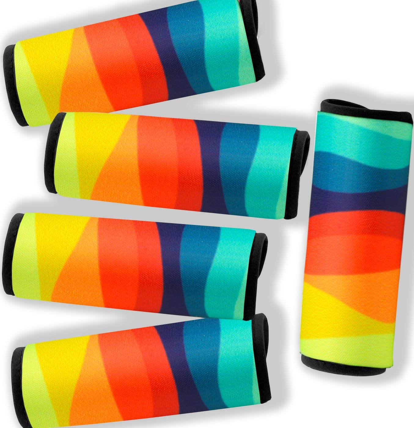 Luggage Tags for Suitcases-Suitcase Tags Identifiers Bulk Luggage Handle Wrap Luggage Tag/Identifiers/Marker Travel Accessories for Flying Airplane(Rainbow)