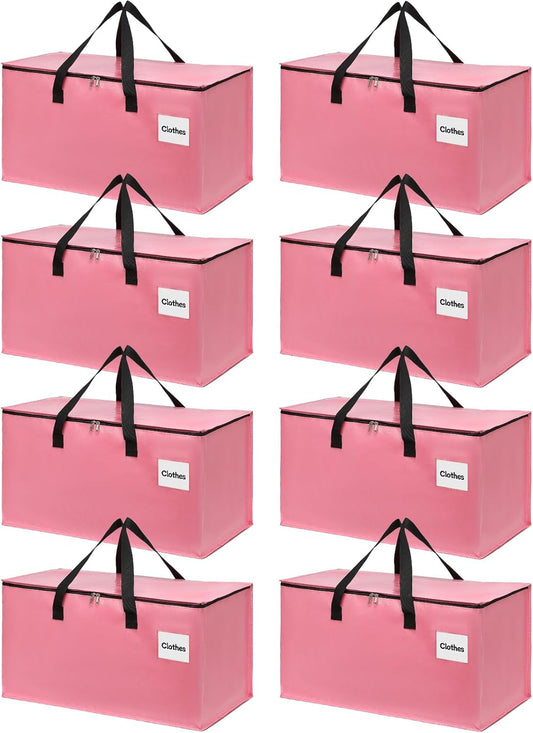 Extra Large Moving Bags with Zipper - Heavy Duty Tote for Packing Clothes, Durable Storage Bin Organizer, Multipack Set