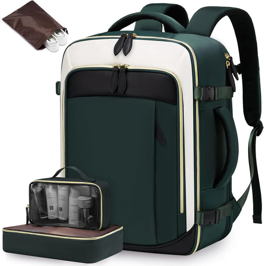 LOVEVOOK Travel Backpack for Women, 40L Carry On Backpack with 3 Packing Cubes,TSA Personal Item Travel Bag Airline Approved, Water Resistant Weekender Overnight Luggage Daypack, Fits 17 Inch Laptop